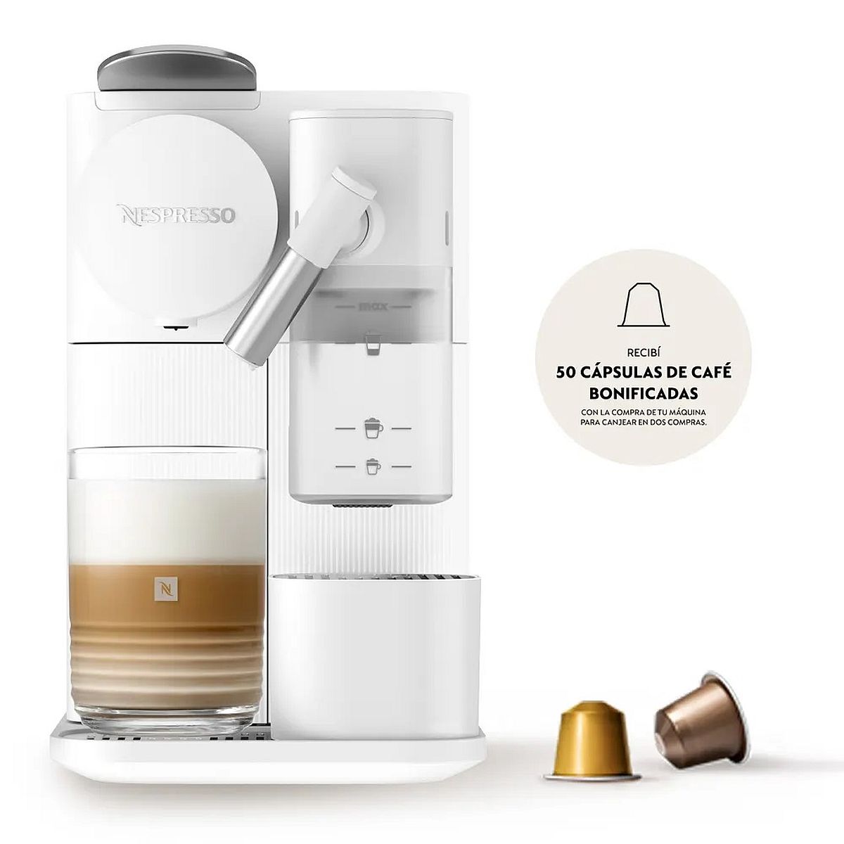 Cafetera Nespresso Lattissima One Evo White